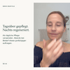 Eine Frau massiert Repair Cream Plus in ihre Wangen ein. Zur täglichen Pflege morgens und abends.