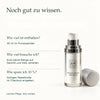 Rief Hyaluron Serum – Menge und Rabattcode;Geöffnetes Rief Serum neben Antworten zu Füllmenge, Dosierung und Einlösen eines Rabattcodes.